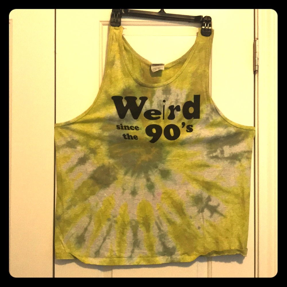 Green Tye Dye tank top Large